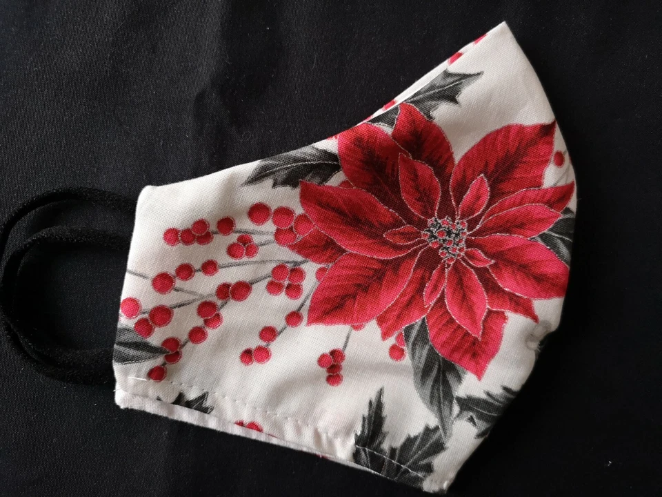 Christmas 100% Cotton Handmade Face Mask Masque Holidays Xmas Unisex Multicolor - Image 1 of 1