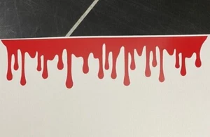 Dripping Blood Vinyl Decal 22" x 2.7" Halloween Horror Window Slime Decor Red - Bild 1 von 7