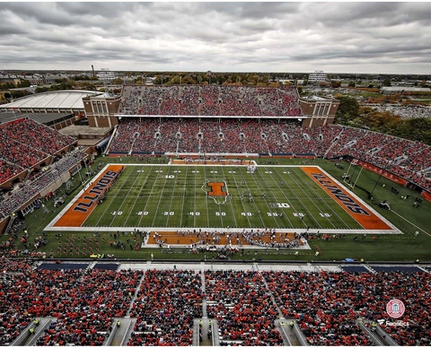 Illinois Fighting Illini Unsigned Memorial Stadium Photograph Cover