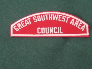 Great Southwest Area Council Red & White Full Strip   RW - Picture 1 of 1