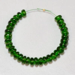 3.8mm-4.6mm Siberian Chrome Diopside Smooth Rondelle Beads 3" Strand - Picture 1 of 4