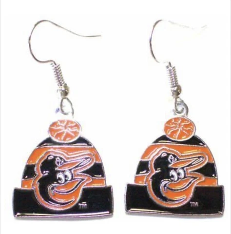MLB Baltimore Orioles Beanie Dangle Earrings Cover