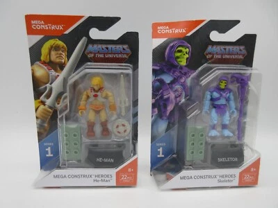 Lote de 2 figuras Mega Construx Heroes Serie 1 HE-MAN & SKELETOR [Mattel, 2017] Foto 1 de 4