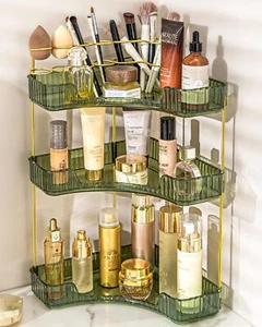Makeup Organizer for Vanity 3-Tier Corner Bathroom Organizer Countertop with ... - Picture 1 of 7