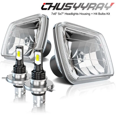 5x7 7x6 Hi/Lo Beam LED Headlights For Toyota MR2 1985-1995 Corolla 1981-1992 - Image 1 of 4