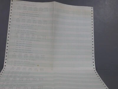 80's CPU Solution of Rubik's Cube PRINTOUT Green Bar Continuous Feed Paper 7 pgs - Image 1 of 4