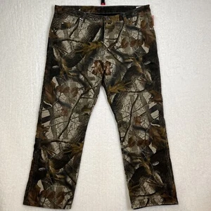 Wrangler Fleece Lined Camo Jeans RealTree Pro Gear Series Size 40X30 - Picture 1 of 17