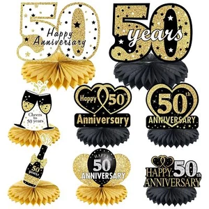 8pcs 50th Anniversary Decorations Table Honeycomb Centerpieces Party Supplies... - Picture 1 of 7