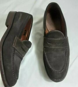 Allen Edmonds Mens McGraw Penny Loafers Shoes Brown Suede Slip-On Casual 8 D