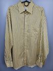 Eton Classic Yellow Striped Shirt Cotton Mens Size 43 / 17
