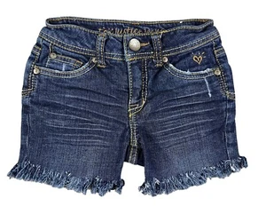 JUSTICE Simply Low Jean Shorts Girls 8 slim Cut Off Denim w Flap Pockets - Picture 1 of 6