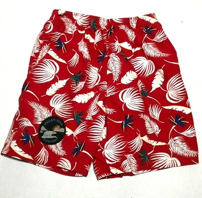 Vintage LL Bean Swim Trunks Shorts Mens M Red Leaves Polar Bear Newport USA - Image 1 of 4