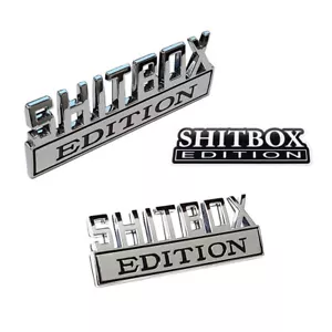 SHITBOX EDITION Emblem Chrome Badges fits Chevy Ford Car Truck - Foto 1 di 5