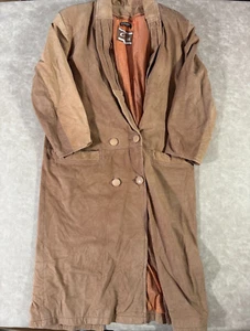 G-III Global Identity Mens Leather Button Closure Brown Trench Coat Medium - Picture 1 of 11