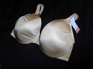 40DD Neu mit Etikett glänzend beige Bügel CACIQUE leicht gefüttert Full Coverage BH 40DD - Bild 1 von 6