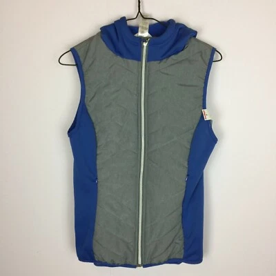 Nuevo con etiquetas Chaleco con Capucha Jockey Puff Talla M Mujer Azul Gris Cremallera Completa Vellón Cálido NUEVO Foto 1 de 4