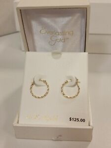 Everlasting Gold 10k Gold Twist Hoop Earrings (0.46g) - MSRP: $125.00