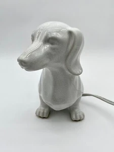 Retired Scentsy Dachshund Warmer White Crackle Weiner Dog Wax Element Warmer - Picture 1 of 12