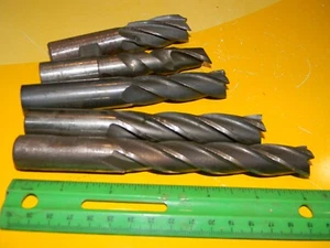 Lote de 5 brocas de herramienta cortadoras de fresa de extremo de EE. UU. #2 de accionamiento de eje de 3/4" - Imagen 1 de 6