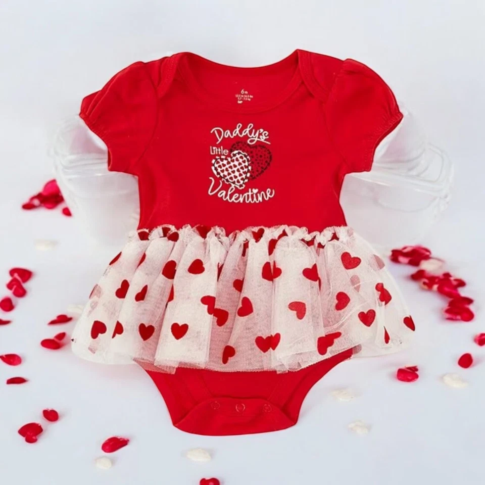 Baby Girls Size 6 Month Red Tutu "Daddys Little Valentine" Dress!  NWT! — 第 1/1 张图片