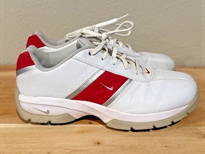 Zapatos de golf Nike de cuero para mujer 309888-106 blancos/rojos talla 7,5 Foto 1 de 4