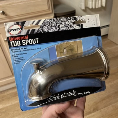 NEW DANCO 10316 6" IN. DECORATIVE TUB SPOUT IN BRUSHED NICKEL - Image 1 of 2