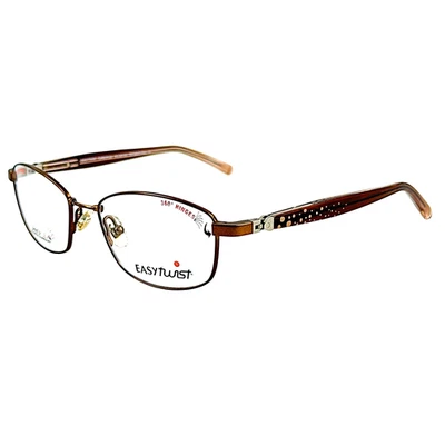 Easytwist ET975 Unisex Metal Eyeglass Frame 010 Satin Brown 47-15 360° Hinges - Image 1 of 4