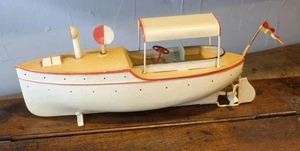 Carette Tin Hand Painted River Boat with CLockwork Motor Prewar - Picture 1 of 20