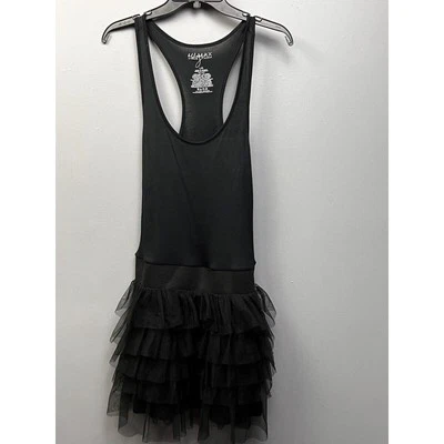 Vestido sin mangas Miley Cyrus Max Azria para mujer grande Hanna Montana mini volantes negro Foto 1 de 4