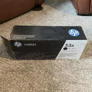 HP 53A LaserJet Toner Q7553A Genuine Cartridge Print Black New FREE SHIPPING - Photo 1/8