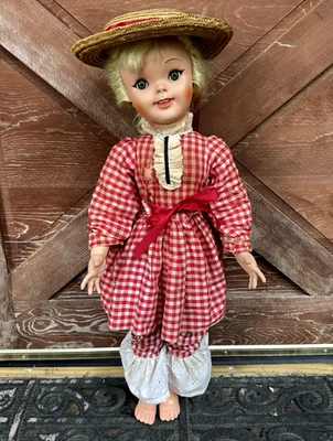 Vintage Pollyanna Playpal Doll Walt Disney Uneeda 30" with Hat Sleep Eyes USA - Image 1 of 4