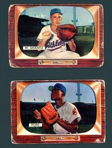 2 - 1955 Bowman Billy Shantz #175 Dave Pope #198 - Picture 1 of 2