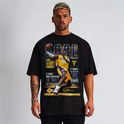KOBE BRYANT 杂志黑色 MAMBA 黑色 T 恤男式尺码 — 第 1/1 张图片