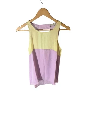 Women's English Rose Tank Top Size S Purple & Tan Colorblock - Imagem 1 de 4