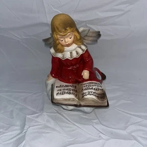 Weihnachten Porzellan Winkel 6" Figur Marke Geoble Set von zwei blau und rot - Bild 1 von 8