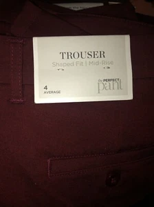 Christopher & Banks 4 NWT Shaped Fit Mid Rise Trouser Dark Red Pants 5251🧡2 - Picture 1 of 13