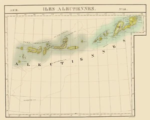 Historische Staatskarte - Aleuten Alaska - Vandermaelen 1827 - 23 x 28,87 - Bild 1 von 20