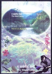 India 2009 MNH MS error de perforación, parque nacional Silent Valley, naturaleza PE1 - Imagen 1 de 2