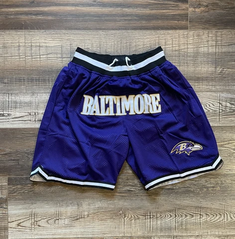 Baltimore Ravens Summer City Football Retro Purple Shorts Brand New Stitched Cover