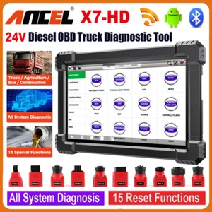 ANCEL X7HD 24V Heavy Truck Diagnostic All System OBD2 Scanner Coding Programming - Picture 1 of 12
