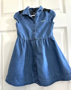 DKNY blue Chambray Girls 4T dress - Picture 1 of 7