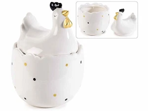 Contenitore in ceramica a gallinella 16 cm H - Foto 1 di 3