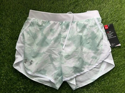 UNDER ARMOUR WOMENS FLY BY 2.0 PRINTED SHORTS SIZE MEDIUM NWT $30 - Image 1 of 3