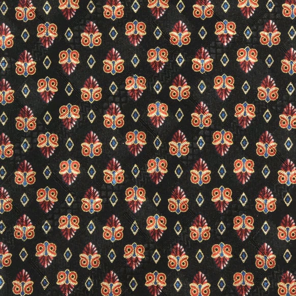 BRIONI Esquisite Flourish Deco Owl Eyes Diamond Design Men's Silk Neck Tie - Image 1 of 4