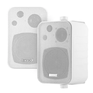 2x EKMR408W Enrock 30W 4" Marine Water-Resistant White Marine Box Speakers - Picture 1 of 8