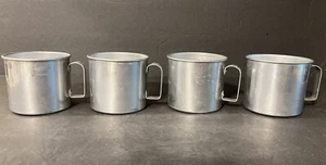 Set Of 4 Vintage MIRRO Camper Coffee Cups Riveted Handle, 12 Ounces - Picture 1 of 12