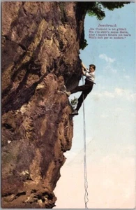 Vintage INNSBRUCK Switzerland Rock Climbing Postcard Extreme Sports / Unused - Picture 1 of 2