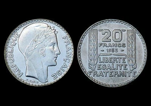 20 Francs 1933 Turin. Rameau long. Argent. Cote en SUP: 35€ / FDC: 120€ - Picture 1 of 1
