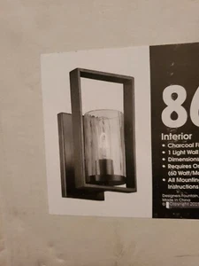 New Designers Fountain 86501-CHA Elements Wall Sconce Charcoal Glass Bathroom - Picture 1 of 6