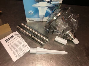 NOS Vintage Moonrays Solar Metal Stainless Steel Finish Solar Light. 97355 - Picture 1 of 12